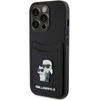 Karl Lagerfeld KLHCP15LSAPKCNPK Apple iPhone 15 Pro 6.1" juodos spalvos kietas dėklas Saffiano Cardslot Karl&Choup