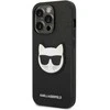 Apple iPhone 14 Pro Max Karl Lagerfeld dėklas Saffiano Choupette Head Patch juodos spalvos