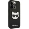 Apple iPhone 14 Pro Karl Lagerfeld dėklas Saffiano Choupette Head Patch juodos spalvos