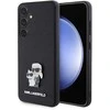 Samsung Galaxy S24 Karl Lagerfeld dėklas Saffiano Karl & Choupette Metal Pin (KLHCS24SPSAKCMPK) juodos spalvos