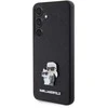 Samsung Galaxy S24 Karl Lagerfeld dėklas Saffiano Karl & Choupette Metal Pin (KLHCS24SPSAKCMPK) juodos spalvos