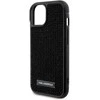 Apple iPhone 15 Karl Lagerfeld dėklas Rhinestone Logo Metal Plate (KLHCP15SHDSPLK) juodos spalvos