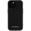 Apple iPhone 15 Karl Lagerfeld dėklas Rhinestone Logo Metal Plate (KLHCP15SHDSPLK) juodos spalvos