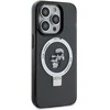 Apple iPhone 15 Pro Max Karl Lagerfeld dėklas Ring Stand Karl&Choupettte MagSafe (KLHMP15XHMRSKCK) juodos spalvos