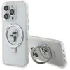 Karl Lagerfeld dėklas, skirtas iPhone 15 Pro 6,1 KLHMP15LHMRSKCH baltos spalvos HC MAGSAFE RINGSTAND KC