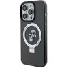 Apple iPhone 15 Pro Max Karl Lagerfeld dėklas Ring Stand Karl&Choupettte MagSafe (KLHMP15XHMRSKCK) juodos spalvos