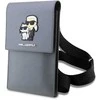 Karl Lagerfeld telefono dėklas phone KLWBSAKCPMG sidabrinis harddėklas Phone Pounch Universal Saffiano K-C NFT