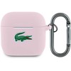Lacoste Liquid Silicone Croc Logo dėklas skirtas Apple AirPods 4 rožinės spalvos