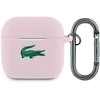 Lacoste Liquid Silicone Croc Logo dėklas skirtas Apple AirPods 4 rožinės spalvos