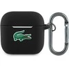 Lacoste Liquid Silicone Croc Logo dėklas skirtas Apple AirPods 4 juodos spalvos