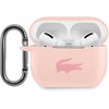 Lacoste Liquid silikoninis Glossy Printing Logo dėklas skirtas Apple AirPods Pro rožinės spalvos