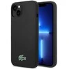 Lacoste Liquid Silicone Microfiber Croc Logo MagSafe dėklas skirtas iPhone 14,15,16 juodos spalvos