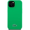 Lacoste Liquid Silicone Microfiber Croc Logo MagSafe dėklas skirtas Apple iPhone 15 žalios spalvos