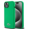 Lacoste Liquid Silicone Microfiber Croc Logo MagSafe dėklas skirtas Apple iPhone 15 žalios spalvos