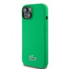 Lacoste Liquid Silicone Microfiber Croc Logo MagSafe dėklas skirtas Apple iPhone 15 žalios spalvos