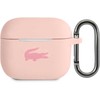 Lacoste Liquid Silicone Glossy Printing Logo dėklas skirtas Apple AirPods 3 rožinės spalvos