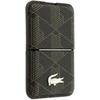Dėklas Lacoste PVC mišinio „Monogram Petit Pique“ „MagSafe“ piniginė su stovu, ruda