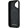 Mercedes PU Leather 3D MagSafe dėklas skirtas Apple iPhone 17 juodos spalvos