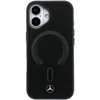 Mercedes PU Leather 3D MagSafe dėklas skirtas Apple iPhone 17 juodos spalvos