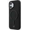 Mercedes PU Leather 3D MagSafe dėklas skirtas Apple iPhone 17 juodos spalvos