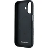 Mercedes PU Leather Wood Semi Wrap MagSafe dėklas skirtas Apple iPhone 17 juodos spalvos