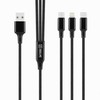 OBAL:ME 3in1 AllConnect greito įkrovimo USB-A/USB-C, Lightning, Micro-USB kabelis 1.2m juodos spalvos