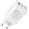 OBAL:ME GaN laidinis įkroviklis USB-A + 2xUSB-C 65W baltos spalvos