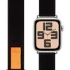 OBAL:ME Textile apyrankė skirta Apple Watch 42-49mm M-L juodos spalvos/oranžinės spalvos