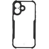 Tactical Quantum Stealth dėklas skirtas Apple iPhone 16 skaidrus ir juodos spalvos