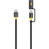 Tactical Stinger kabelis su žibintuvėliu USB-C/USB-C 1,5m juodos spalvos