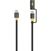 Tactical Stinger kabelis su žibintuvėliu USB-C/USB-C 1,5m juodos spalvos