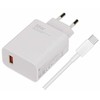 Xiaomi MDY-16-EF USB-A 33W kelioninis įkroviklis + kabelis USB-C baltos spalvos (Bulk pakuotė)