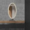 Mirrorsled Skaidrus veidrodis su LED galiniu apšvietimu 600x1000 (ovalas)