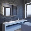 Mirrorsled Skaidrus veidrodis su LED galiniu apšvietimu 1000x700 (apvalinti kampai) + mygtuku