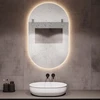 Mirrorsled Skaidrus veidrodis su LED galiniu apšvietimu 600x1000 (piliulė) + mygtuku
