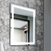 Mirrorsled Skaidrus veidrodis su LED priekiniu apšvietimu 600x700 (atitrauktas matinimas 30mm) + mygtuku