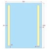 Mirrorsled Skaidrus veidrodis su LED priekiniu apšvietimu 800x1000 (statūs kampai, juostos) + mygtuku