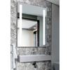 Mirrorsled Skaidrus veidrodis su LED priekiniu apšvietimu 800x1000 (statūs kampai, juostos) + mygtuku