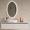 Mirrorsled Skaidrus veidrodis su LED priekiniu apšvietimu 600x1000 (30mm) ovalas + mygtuku