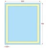 Mirrorsled Skaidrus veidrodis su LED priekiniu apšvietimu 600x700 (atitrauktas matinimas 30mm) + mygtuku