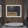 Mirrorsled Skaidrus veidrodis su LED priekiniu apšvietimu 1000x700 (apvalinti kampai, 30mm) + mygtuku