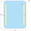 Mirrorsled Skaidrus veidrodis su LED priekiniu apšvietimu 800x1000 (apvalinti kampai, juostos) + mygtuku