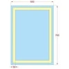 Mirrorsled Skaidrus veidrodis su LED priekiniu apšvietimu 500x700 (atitrauktas matinimas 30mm) + mygtuku