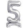 GoDan B&C folijos balionas Stovintis numeris 5, sidabrinis, 38 cm