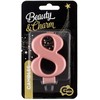 GoDan Świeczka urodzinowa "8" rožinė-auksinė 8cm