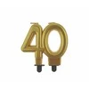 Gimtadienio žvakė numeris 40 metalinė auksinė Party GODAN PF-SCZ40