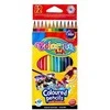 Spalvoti pieštukai COLORINO, šešiabriauniai, akvareliniai, 12 vnt. + teptukas
