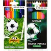 KREDKI OŁÓWKOWE 12 KOLORÓW FOOTBALL, STARPAK