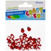 Craft With Fun Dekoratyvinės medinės boružėlės lipnios 13 mm, 35 vnt.