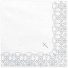 Party Deco PartyDeco servetėlės komunijai su ornamentu, 33x33cm, atlasinės